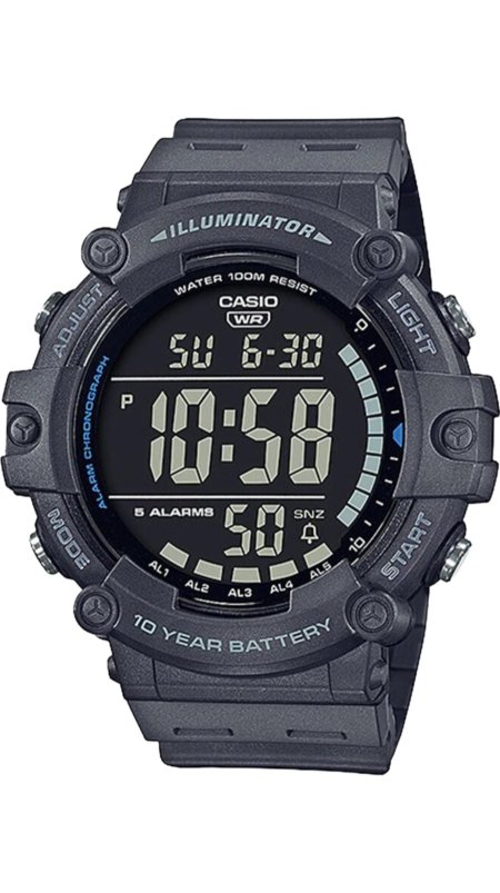 Casio Alarm World Time Quartz Digital Black Dial Men's Watch