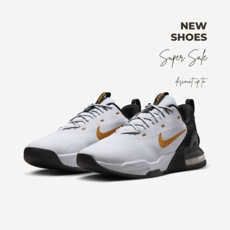 New Nike Air Max Alpha Trainer 5 Shoes Sneakers - White / Gold (DM0829-101)